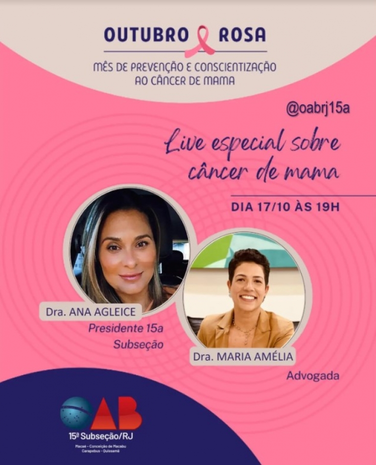 15ª Subseção OABRJ 🌸 Live Outubro Rosa