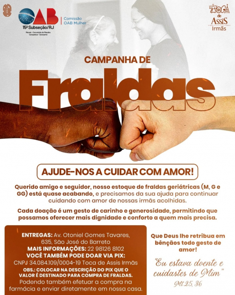 CAMPANHA DE DOAÇÃO DE FRALDAS