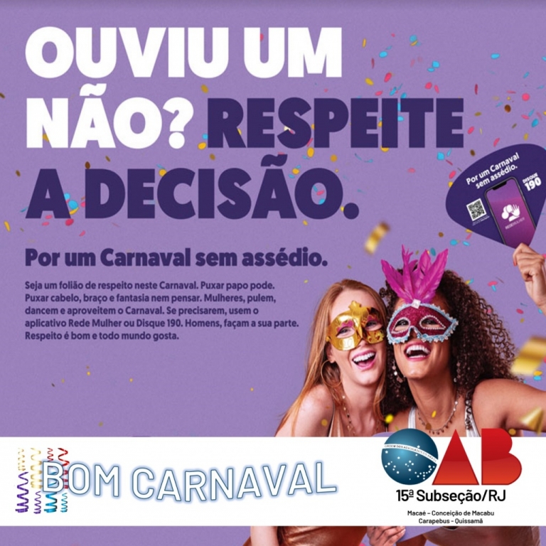 Carnaval com responsabilidade e respeito