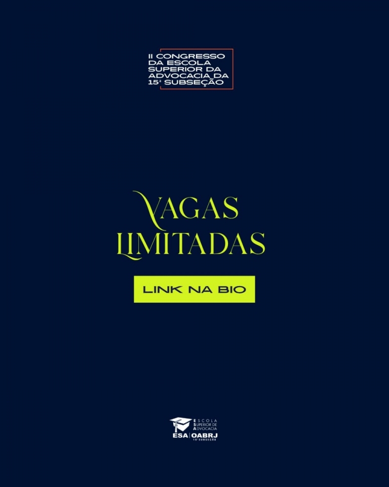 INSCRIÇÕES ABERTAS  II CONGRESSO DA ESA DA 15ª SUBSEÇÃO